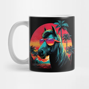 Retro Wave Andalusia Horse Good Vibes Mug